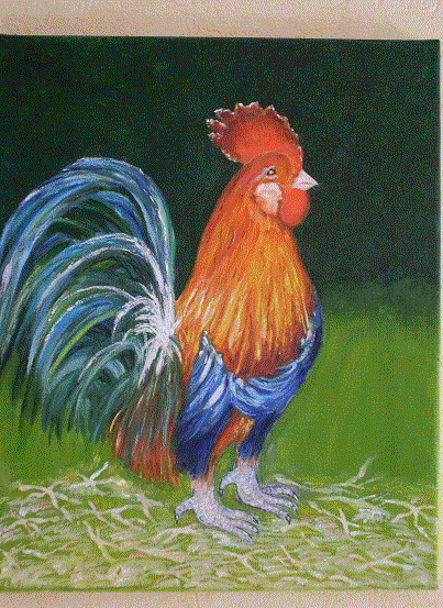 Tableau coq gif